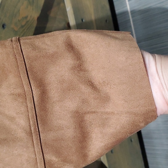 SOFT SURROUNDINGS SADDLE SIMPLY SOFT SKIRT CAMEL COLOR SNAP BUTTON LARGE - Picture 3 of 8